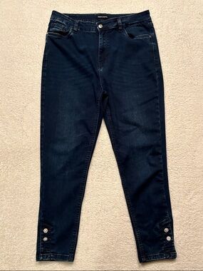 Simon Chang Indigo Ankle Button Jeans